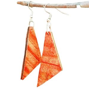 Uniquely shaped dangle brick earrings